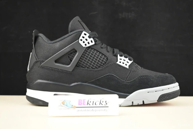dh7138- air 4 jordan “black canvas” BestValue 1732 0602